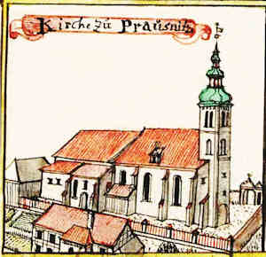 Kirche zu Prausnitz - Koci, widok oglny
